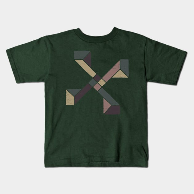 Abstract Geometry with Earth Tones Kids T-Shirt by ddtk